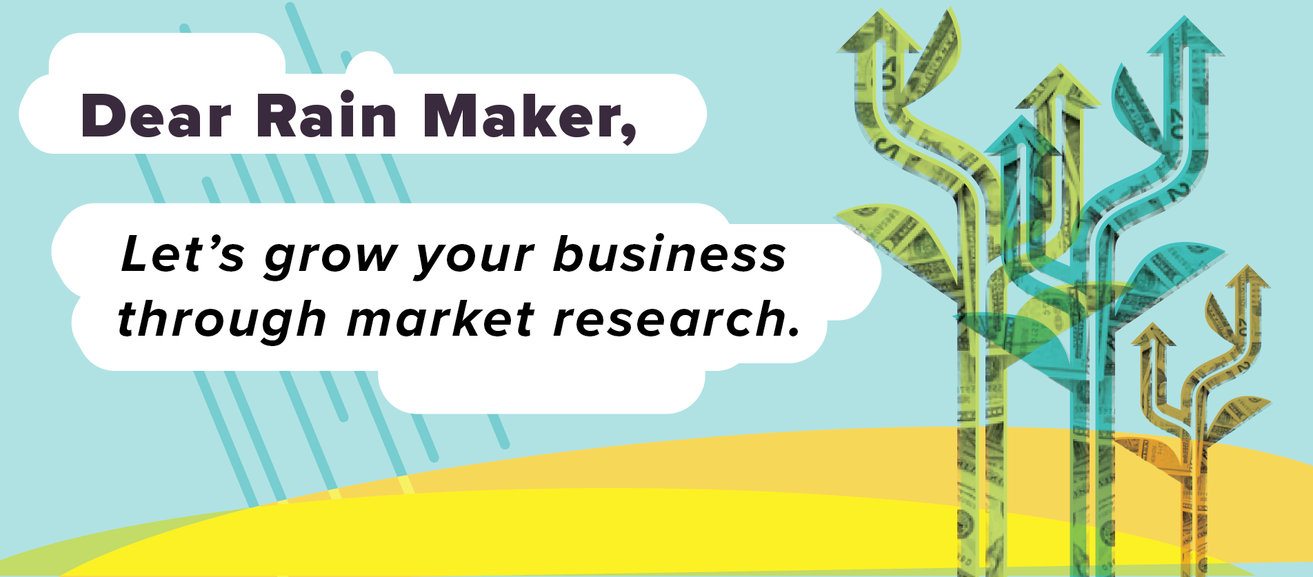 Dear Rain Maker, Let's grow your business through market research.